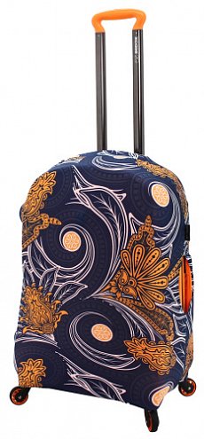 Чехол для чемодана среднего размера Eberhart Swirl Flower Blue and Orange EBH432-3-M купить цена 2040.00 ₽